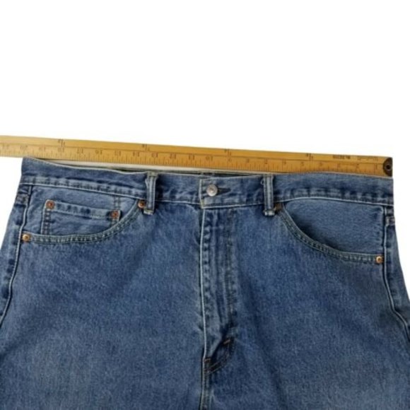 Levis 505 Jeans Sz W40 L32 Straight Medium Blue Wash 100% Cotton (30" inseam) - Picture 5 of 12